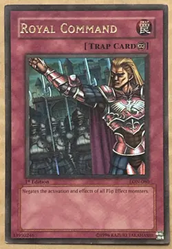 Vintage 1996 Yugioh Royal Command LON-080 1st Edition Holo Trading Card NM - Image 1