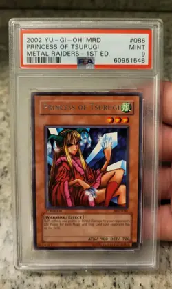 2002 YUGIOH! MRD-METAL RAIDERS 1st EDITION #086 PRINCESS OF TSURUGI PSA 9 - Image 1