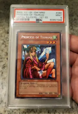 2002 YUGIOH! MRD-METAL RAIDERS 1st EDITION #086 PRINCESS OF TSURUGI PSA 9 - Image 3
