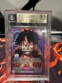 2023 One Piece OP05-060 Monkey D. Luffy Leader Alt Art. Beckett Grade 9.5/10 - Image 1