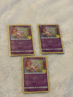 Lot Of 3 Pokemon Card Celebrations Set Mew 011/025 Holo Rare 25th Anniversary LP - Image 1