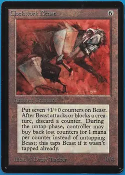 Clockwork Beast Beta PLD Artifact Rare MAGIC MTG CARD (ID# 508829) ABUGames - Image 1