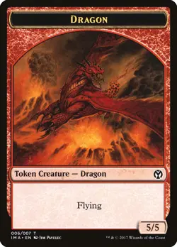 1x Dragon Token (5/5 flying) - NM - Masters Set - SPARROW MAGIC - Image 1