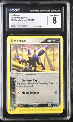 CGC 8 Umbreon 24/100 EX Sandstorm Graded Pokemon Card - Image 1