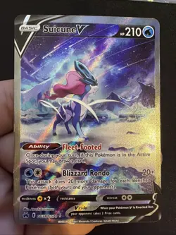 Pokemon TCG Suicune v GG38/GG70 Crown Zenith Full Art Holo Card Ultra Rare - Image 1