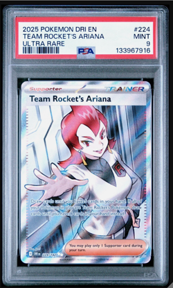 2025 Team Rocket’s Ariana 224/182 ex Ultra Rare Pokemon Destined Rivals PSA 9 - Image 1
