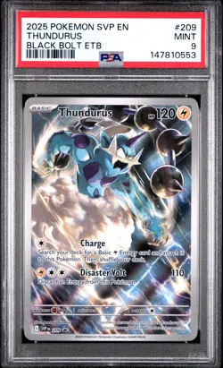 PSA 9 Thundurus SVP 209 Pokemon Black Bolt ETB Promo Elite Trainer Box 2025 MINT - Image 1