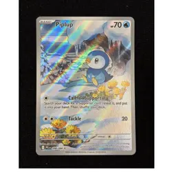 Pokemon Piplup Illustration Rare Full Art Holo Me02: Phantasmal Flames 098/094 - Image 1