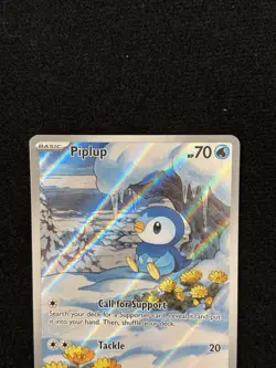Pokemon Piplup Illustration Rare Full Art Holo Me02: Phantasmal Flames 098/094 - Image 3