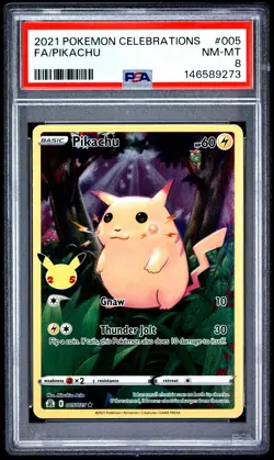 Pikachu 005 Celebrations Pokemon PSA 8 - Image 1