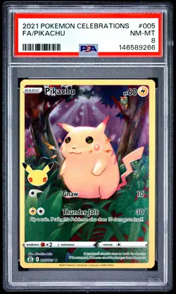 Pikachu 005 Celebrations Pokemon PSA 8 - Image 1