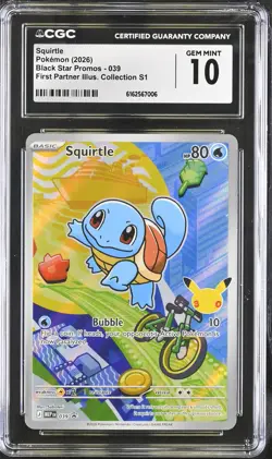 Squirtle 039 First Partner Illus. Collection S1 Pokemon CGC 10 Gem Mint - Image 1