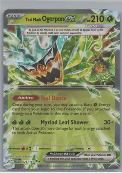 Teal Mask Ogerpon ex 025/167 Double Rare Twilight Masquerade Pokemon Near Mint - Image 1