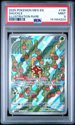 2025 Pokemon Mega Evolution #136 Shuckle Illustration Rare PSA 9 - Image 1