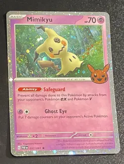 Pokemon Mimikyu 🌀double swirl🌀037/091 🎃Trick Or Trade🎃 2024 Holo Promo LP-NM - Image 1