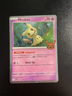 Pokemon Mimikyu 🌀double swirl🌀037/091 🎃Trick Or Trade🎃 2024 Holo Promo LP-NM - Image 2