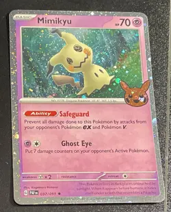 Pokemon Mimikyu 🌀swirl🌀037/091 🎃Trick Or Trade🎃 2024 Holo Promo - LP-NM - Image 1