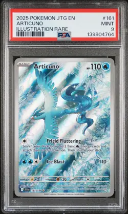 2025 POKEMON JTG EN-JOURNEY TOGETHER ILLUSTRATION RARE #161 ARTICUNO PSA 9 - Image 1