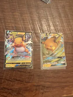 Pokemon TCG Raichu GX SM213 & Raichu V Brilliant Stars NM - Image 1