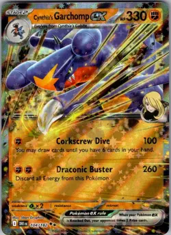 Cynthia's Garchomp ex 104/182 Double Rare Destined Rivals Pokemon Near Mint - Image 1