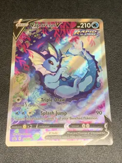 Pokemon TCG Vaporeon v Full Art 2021 SWSH181 Alt Art Black Star Promo NM - Image 1