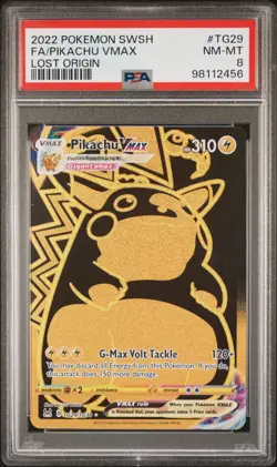 2022 POKEMON SWORD & SHIELD LOST ORIGIN TG29 FULL ART/PIKACHU VMAX PSA 8 - Image 1