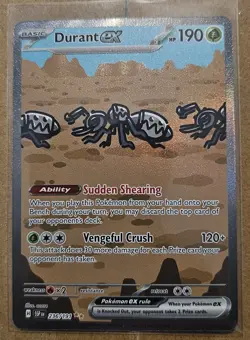 Pokemon Durant ex 236/191 SV08 Surging Sparks SIR Full Art Holo 190HP EN - Image 3