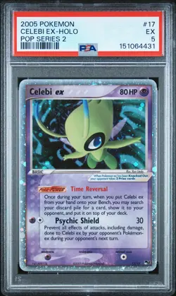 2005 POKEMON POP SERIES 2 #17 CELEBI EX-HOLO PSA 5 - Image 1