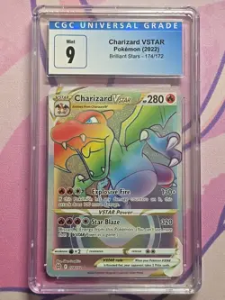 Pokemon 2022 Charizard VSTAR v Holo Brilliant Stars #174 CGC 9 - Image 1