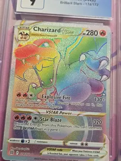 Pokemon 2022 Charizard VSTAR v Holo Brilliant Stars #174 CGC 9 - Image 2