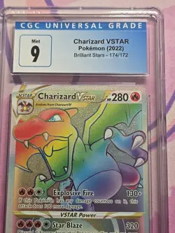 Pokemon 2022 Charizard VSTAR v Holo Brilliant Stars #174 CGC 9 - Image 3