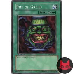 Yugioh Pot of Greed SD1-EN015 Common 1st Edition MP - Image 1