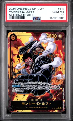 2024 ONE PIECE JAPANESE OP10-ROYAL BLOOD ALTERNATE ART MONKEY D. LUFFY PSA 10 - Image 1