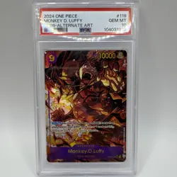 2024 One Piece OP09 EN Monkey D Luffy Alternate Art #119 PSA 10 GEM MINT - Image 1