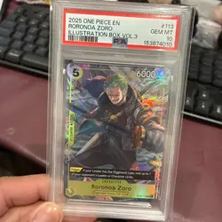 2025 One Piece Roronoa Zoro (Illustration Box Vol.3) OP07-113 PSA 10 Gem Mint - Image 1