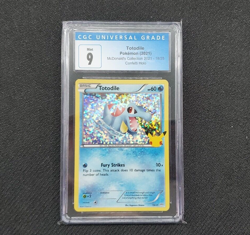 Pokemon McDonald's Collection 2021 - Totodile Confetti Holo 18/25 CGC 9 MINT - Image 1