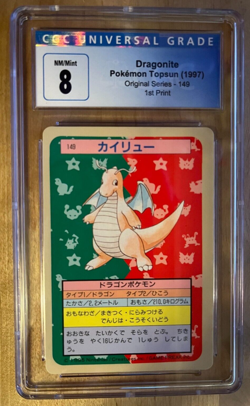 Dragonite Pokemon Topsun 1997 Original Series 149 1st Print CGC 8 Blue Back - Image 1