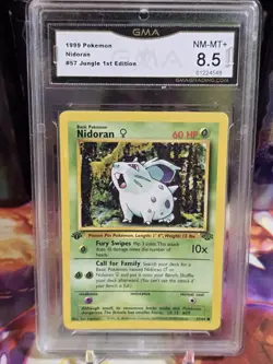 Pokemon TCG Nidoran Jungle 57/64 Regular 1st Edition Common GMA 8.5 - Image 1