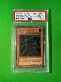 Yu-Gi-Oh! 2006 Dark Lucius LV8 CDIP-EN011 1st Edition Ultimate Rare PSA 8 NM-MT - Image 1