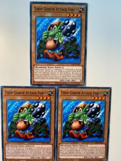 Yugioh Toon Goblin Attack Force LDS1-EN061 Common NM x3 Play Set - Image 1