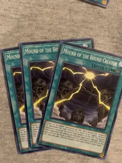 3x MOUND OF THE BOUND CREATOR DLCS-EN027 1ST ED COMMON YUGIOH NM / UNPLAYED - Image 1