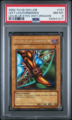 2002 Yu-Gi-Oh! Legend of Blue Eyes Left Leg Forbidden One #LOB-121 (PSA 8) - Image 1