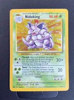 Nidoking Pokemon Card Holo 11/102 Base Set Rare Unlimited - Image 1