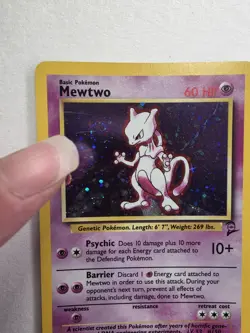 SWIRL MARK! Vintage Mewtwo Holo Pokemon card from the 1999 Base Set 10/130 - Image 2
