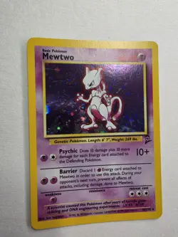 SWIRL MARK! Vintage Mewtwo Holo Pokemon card from the 1999 Base Set 10/130 - Image 3