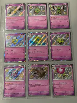 Pokemon TCG Paldean Fates Baby Shiny Psychic Evolution Line Lot 9 Cards PAF NM - Image 1