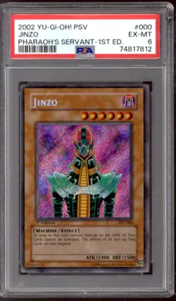 Yu-Gi-Oh Pharaoh's Servant 1st Edition Jinzo PSV-000 PSA 6 - Image 1