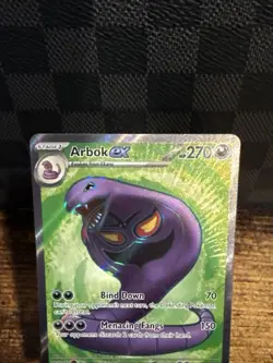 Pokemon Arbok EX #185/165 Scarlet & Violet 151 Full Art Holo NM TCG Card - Image 2