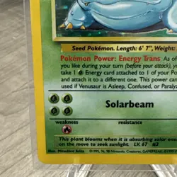 Pokemon Venusaur Base Set Holo Rare 15/102 Wizards English 1999 Trading Card - Image 5