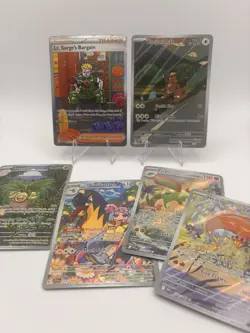Pokemon Card Game MEG Holo Lot Lt. Surge Kangaskhan Flygon Heatmor Full Art - Image 1